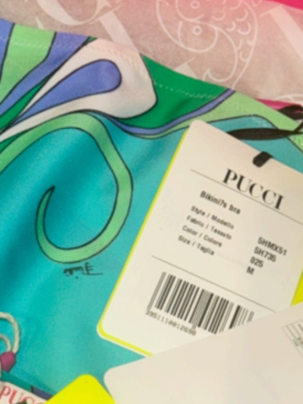 Pucci bathing suit with hair clip